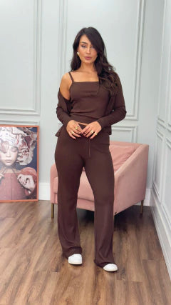 Conjunto Tricot Casaqueto Com 3 Peças