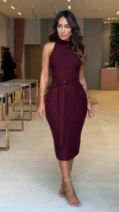 VESTIDO TRICOT MORGANA MARSALA