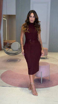 VESTIDO TRICOT MORGANA MARSALA